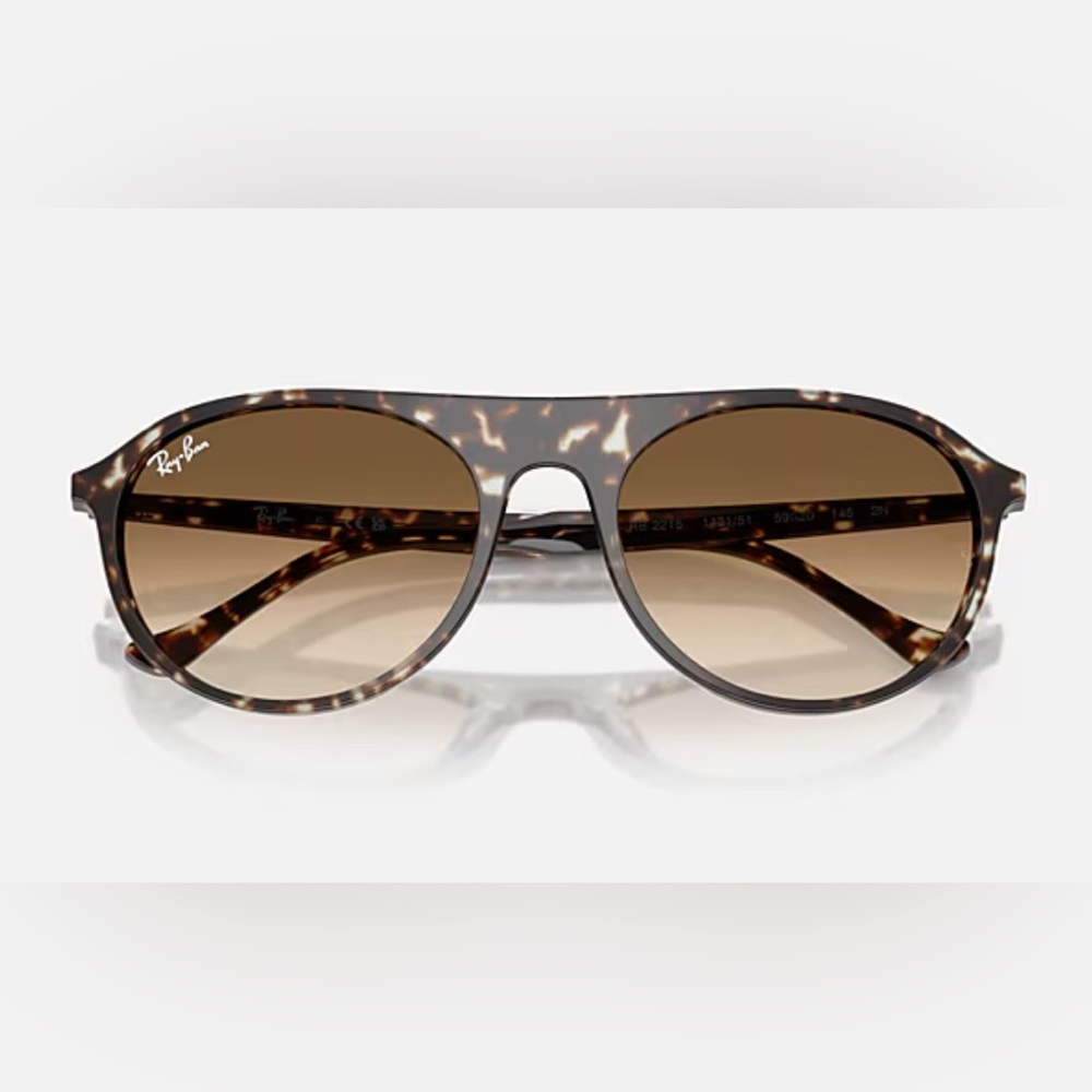 New Ray-Ban Sunglasses Aviator Havana RB2215 with Case - Picture 2 of 9